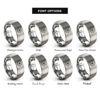 font options for inside engraving on gray vegvisir viking compass rings