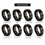 font options for inside engraving on gunmetal & black vegvisir viking compass rings