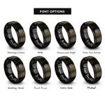font options for inside engraving on gunmetal & black vegvsir icelandic compass rings