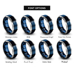 font options for inside engraving on blue & grey vein mark rings