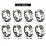 font options for inside engraving on gray vein mark rings