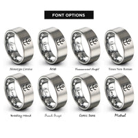 font options for inside engraving on gray vein mark rings