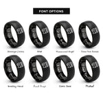 font options for inside engraving on black vendor trolley rings