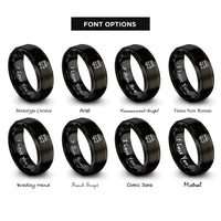font options for inside engraving on black vendor trolley rings