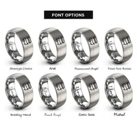font options for inside engraving on grey vendor trolley rings