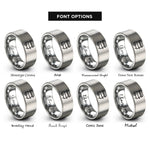 font options for inside engraving on grey vendor trolley rings