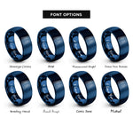 font options for inside engraving on blue vent plate rings