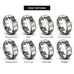 font options for inside engraving on gray vent plate rings