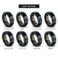 font options for inside engraving on gunmetal & blue vent plate rings