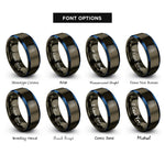 font options for inside engraving on gunmetal & blue vent plate rings