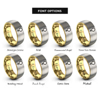 font options for inside engraving on gold & silver venus copper rings