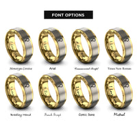 font options for inside engraving on gold & gray venus copper rings