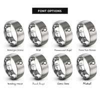 font options for inside engraving on gray venus copper rings