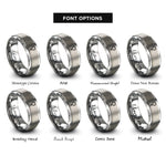 font options for inside engraving on grey venus copper rings