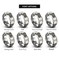 font options for inside engraving on silver venus copper rings