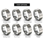 font options for inside engraving on gray venus crescent phase rings