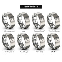 font options for inside engraving on gray venus crescent phase rings