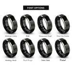 font options for inside engraving on black & gray venus glyph rings