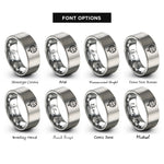 font options for inside engraving on silver venus rings