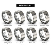 font options for inside engraving on silver venus rings