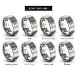 font options for inside engraving on gray venus rings