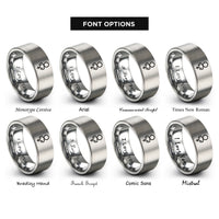 font options for inside engraving on gray venus rings