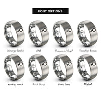 font options for inside engraving on gray venus rings