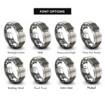 font options for inside engraving on gray venus rings