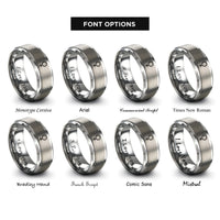 font options for inside engraving on gray venus rings