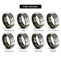 font options for inside engraving on gunmetal & gray venus rings