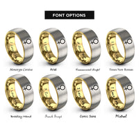 font options for inside engraving on gold & silver venus planet glyph rings