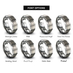 font options for inside engraving on grey venus planet glyph rings