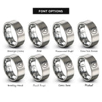 font options for inside engraving on grey venus symbol circle rings