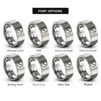 font options for inside engraving on grey verified checkmark circle rings