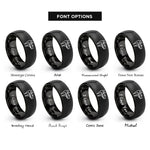font options for inside engraving on black vernier caliper rings