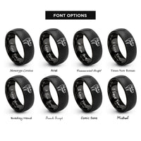 font options for inside engraving on black vernier caliper rings