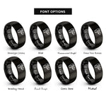 font options for inside engraving on black vernier caliper rings