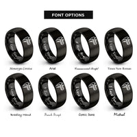 font options for inside engraving on black vernier caliper rings