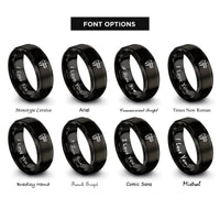 font options for inside engraving on black vernier caliper rings