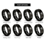 font options for inside engraving on black vernier caliper rings