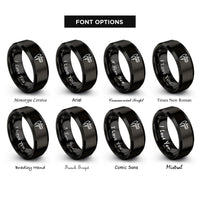 font options for inside engraving on black vernier caliper rings