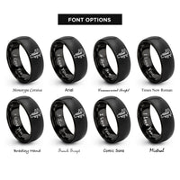 font options for inside engraving on black vernier calipers rings