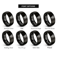 font options for inside engraving on black vernier calipers rings