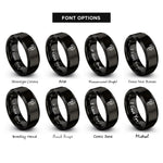 font options for inside engraving on black vernier calipers rings