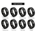 font options for inside engraving on black vernier calipers rings