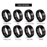 font options for inside engraving on black vernier calipers rings