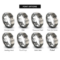 font options for inside engraving on grey vernier calipers rings
