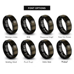 font options for inside engraving on gunmetal & black vernier calipers rings