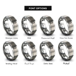 font options for inside engraving on gray vertical speed indicator rings