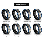 font options for inside engraving on black & blue & grey vesica piscis rings